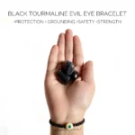 Black tourmaline evil eye bracelet